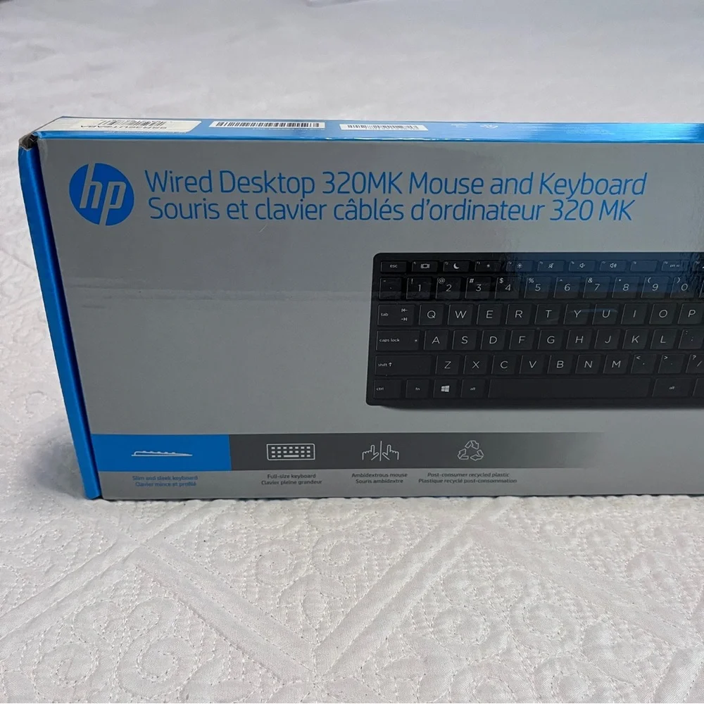 HP Wired Desktop 320MK Keyboard and Mouse Set - Black